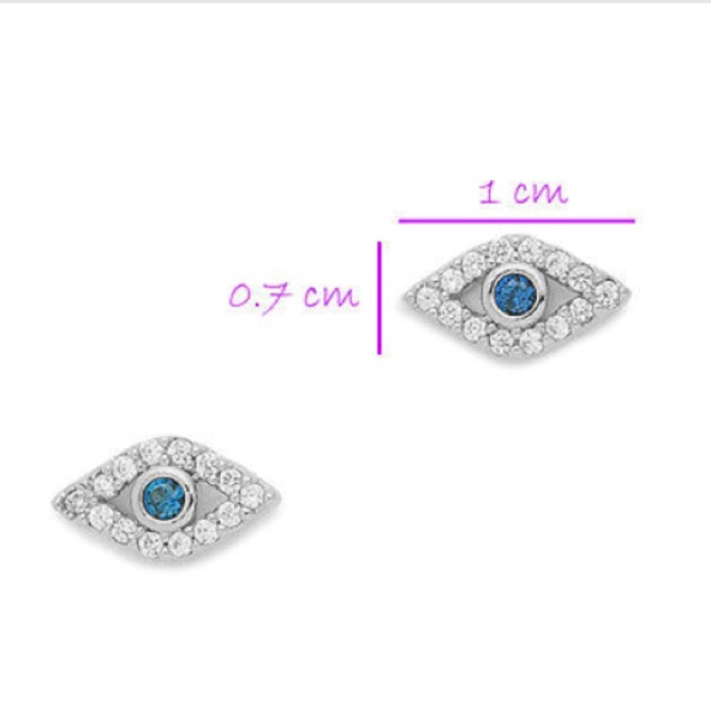 ❌SOLD❌🎊Crystal rhinestone Evil Eye Earrings - Picture 5 of 6